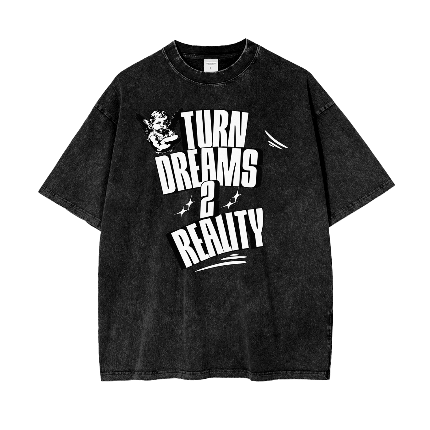 Heavenly Hustle Dreams 2 Reality Oversized Snow Washed T-Shirt