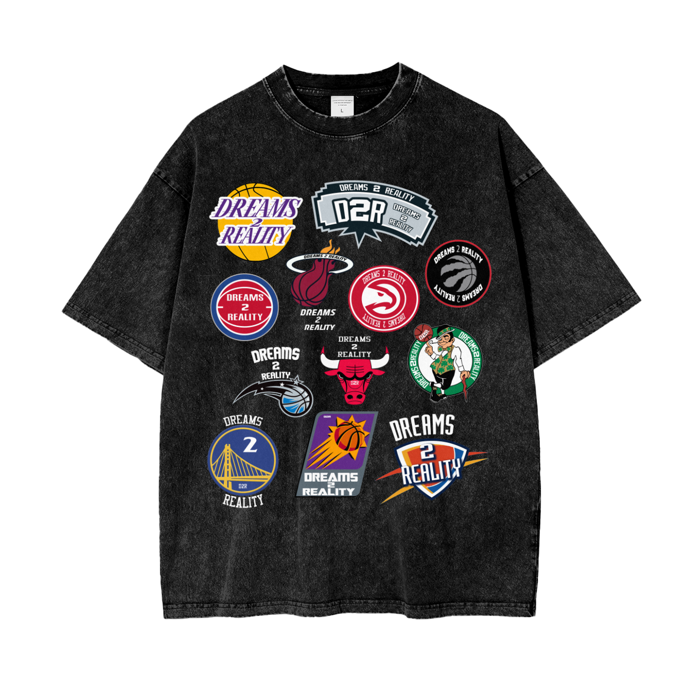 Dreams 2 Reality Hoop Dreams Oversize Snow Washed T-Shirt