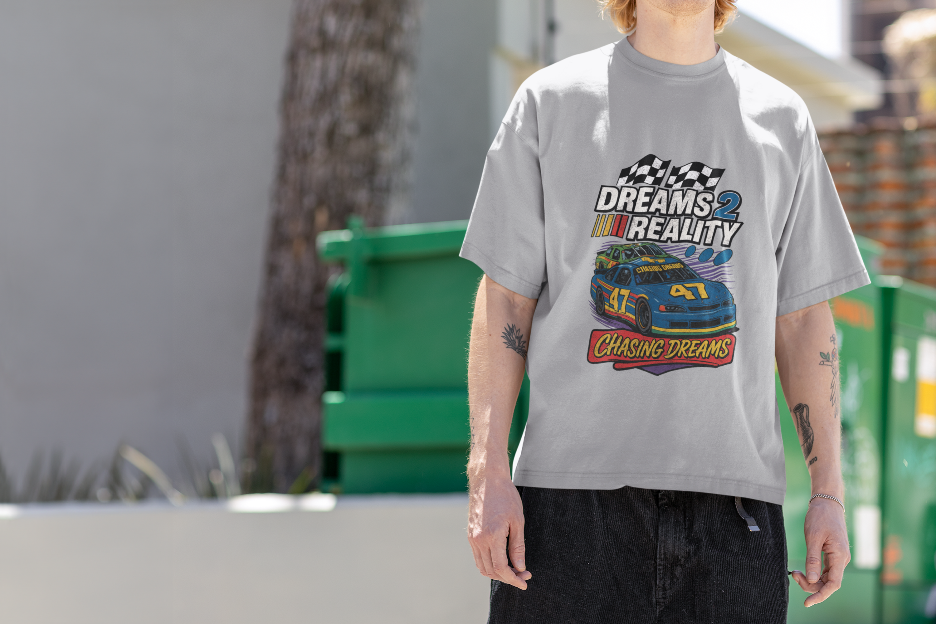 "Chasing Dreams" Heavyweight Vintage Washed T Shirt